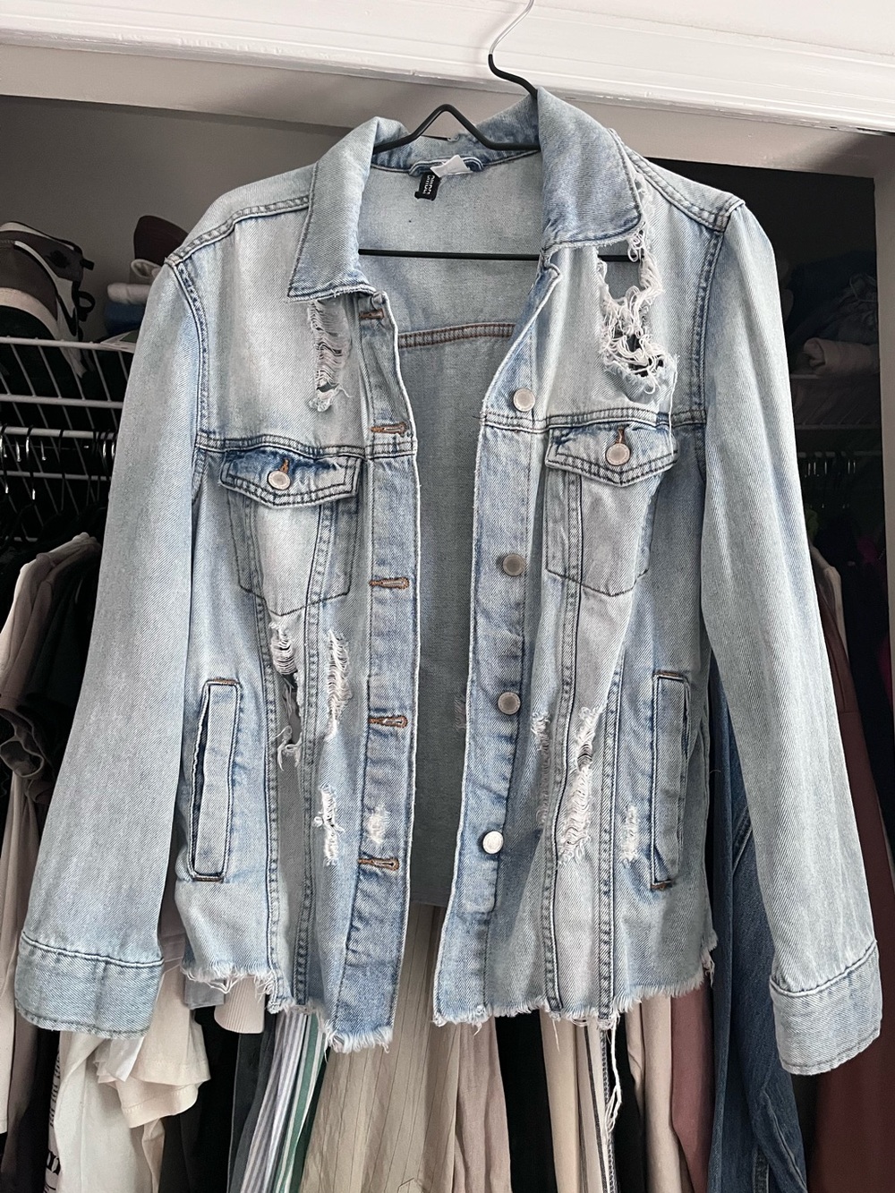 Divided Light Blue Distressed Denim Jacket